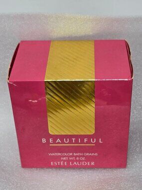 Vintage Beautiful By Estee Lauder Watercolor Bath Grains 8 Oz Rare HTF
